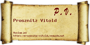 Prosznitz Vitold névjegykártya